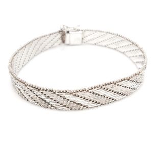 Sterling Silver 925 Italian Made Herringbone Bracelet
